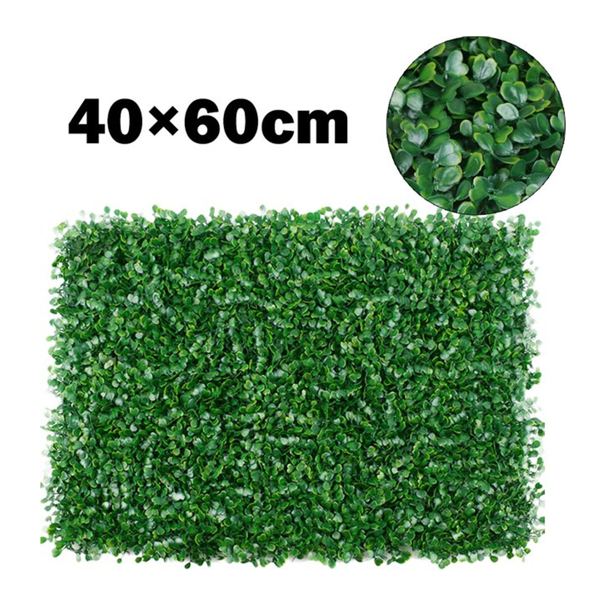 Künstliche Pflanzenwand in Grün für die Wandmontage, Rechteckige Hecke aus Kunststoff, B/H: 40 x 40 cm - Bild 1