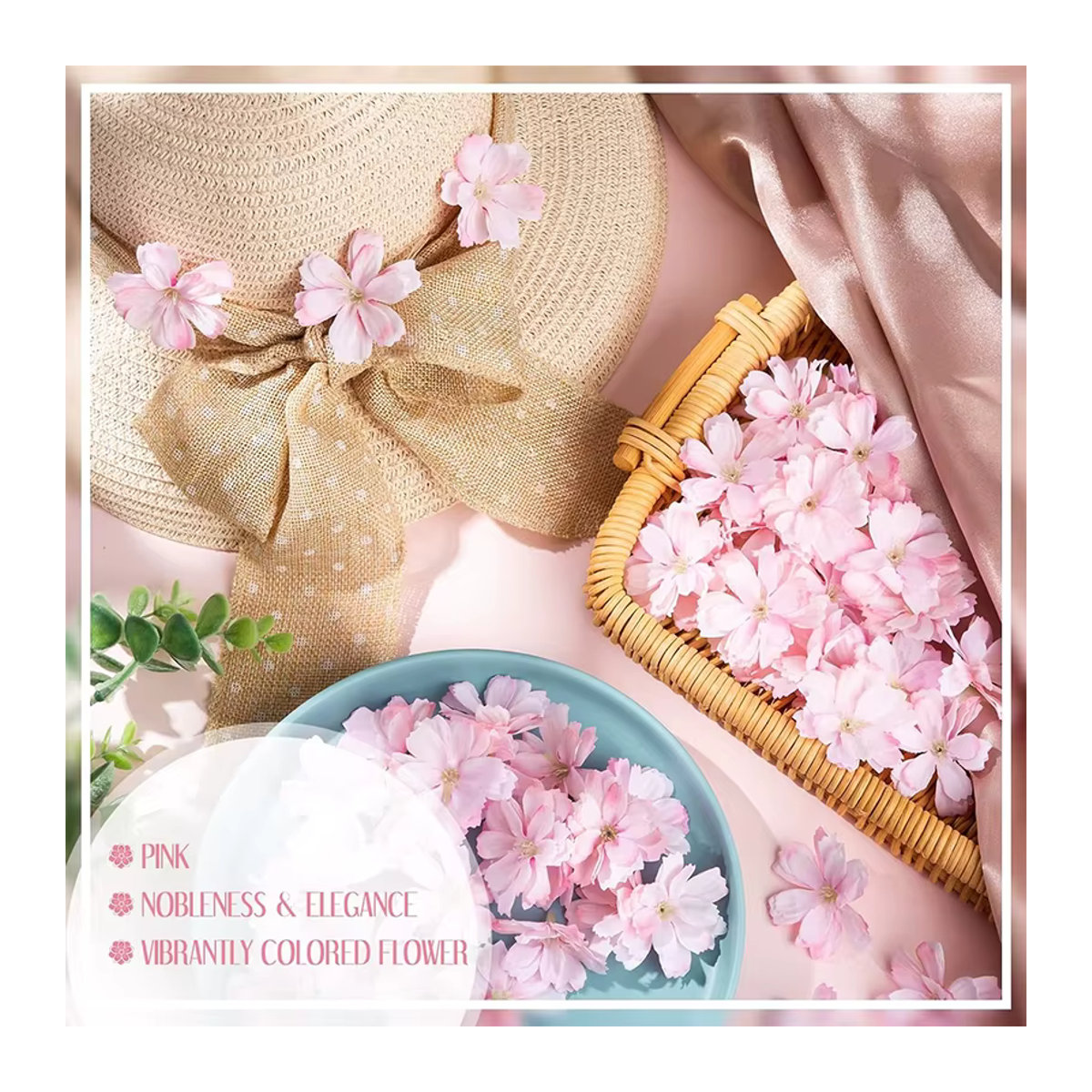 Künstliche Pflaumenblüten aus Seide in Rosa und Pink für Hochzeiten und DIY-Handwerk, 4,5 cm - Bild 2