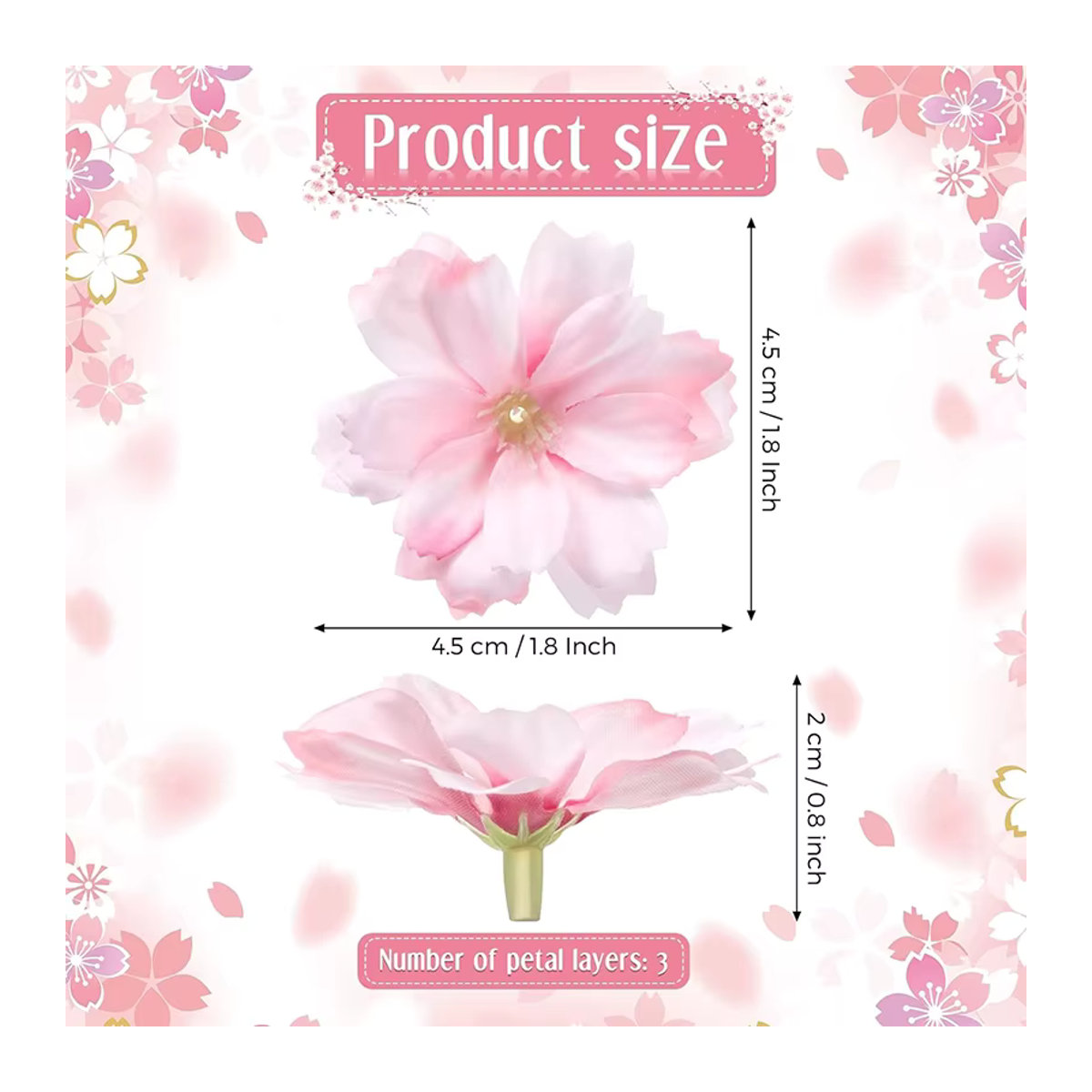 Künstliche Pflaumenblüten aus Seide in Rosa und Pink für Hochzeiten und DIY-Handwerk, 4,5 cm - Bild 6