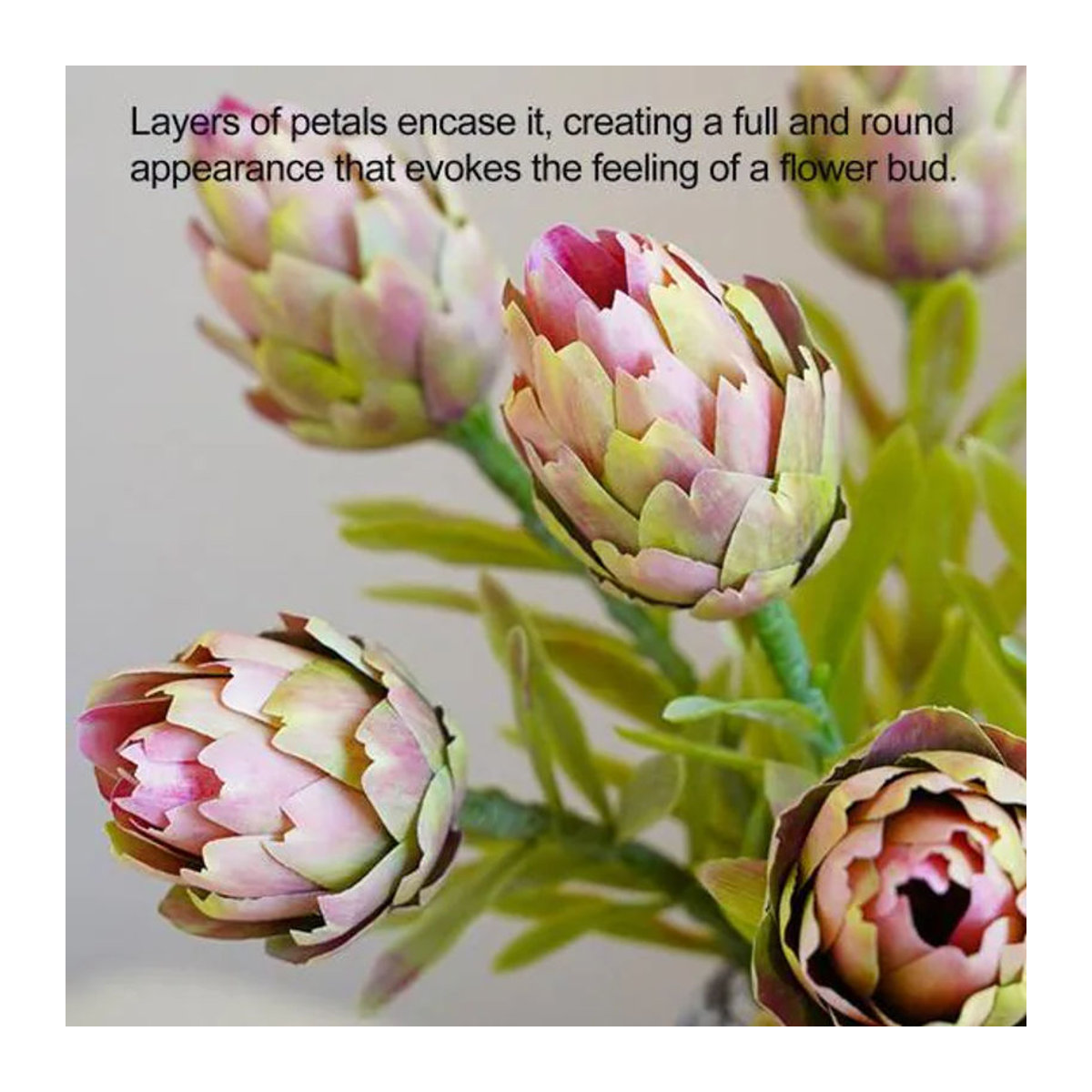 Künstliche Protea Cynaroides in Weiß und Grün als realistisches Blumengesteck für deine Dekoration im Innen- und Außenbereich - Bild 3