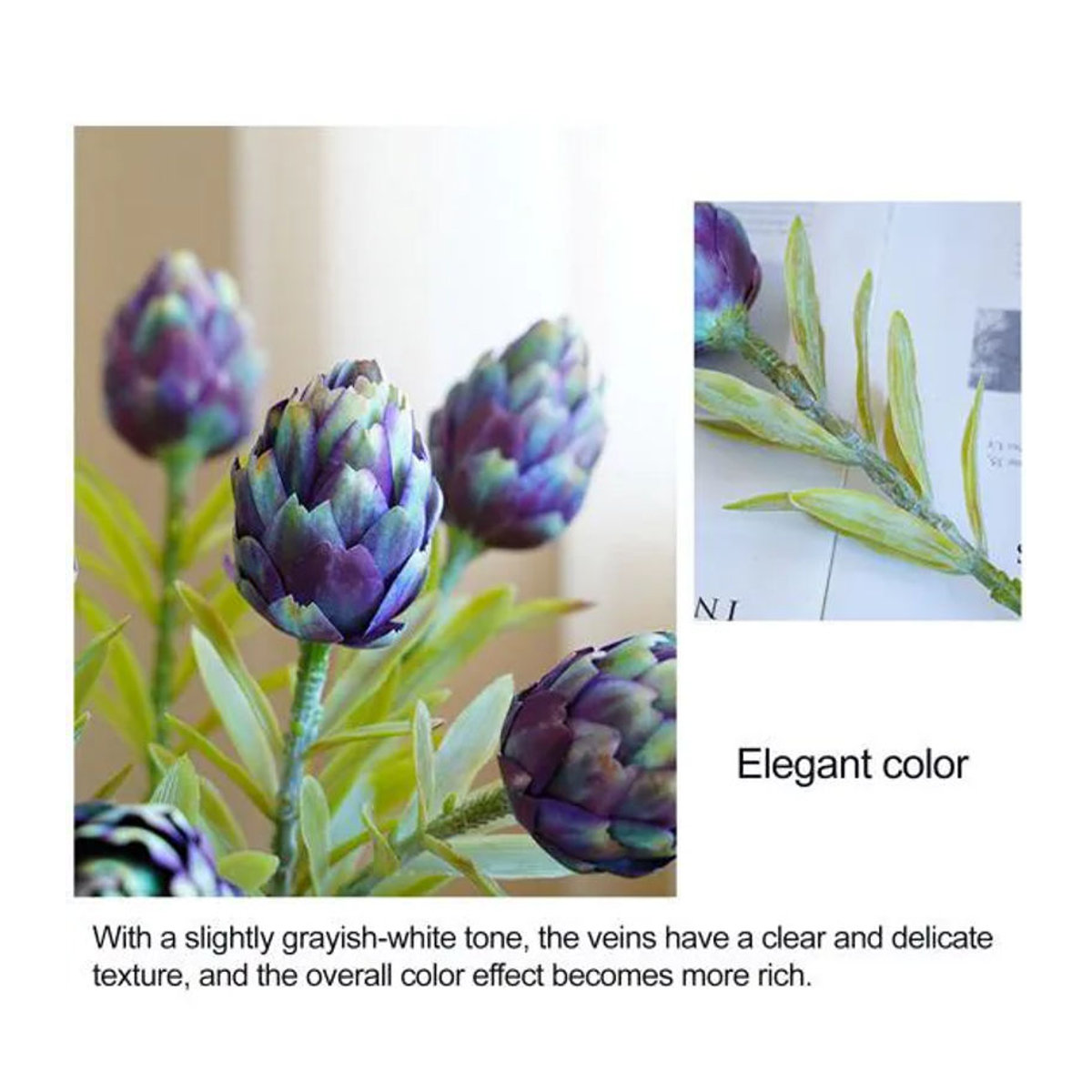 Künstliche Protea Cynaroides in Weiß und Grün als realistisches Blumengesteck für deine Dekoration im Innen- und Außenbereich - Bild 6