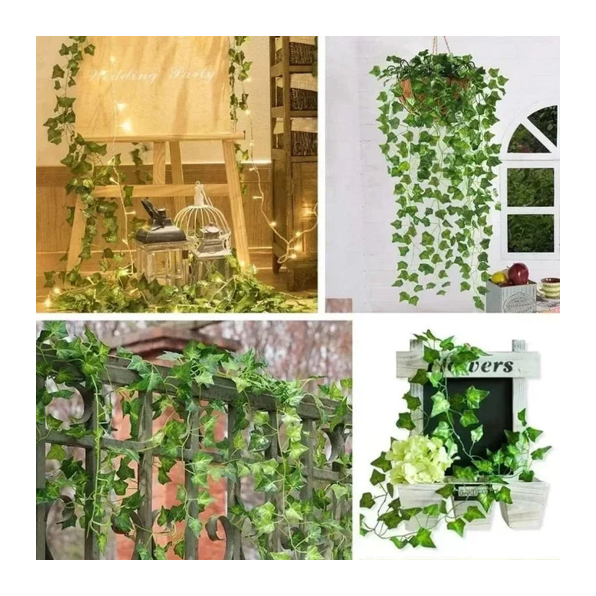 Künstliche Rattan-Ranken in Grün als hängende Dekoration für Garten und Hochzeit - Bild 1