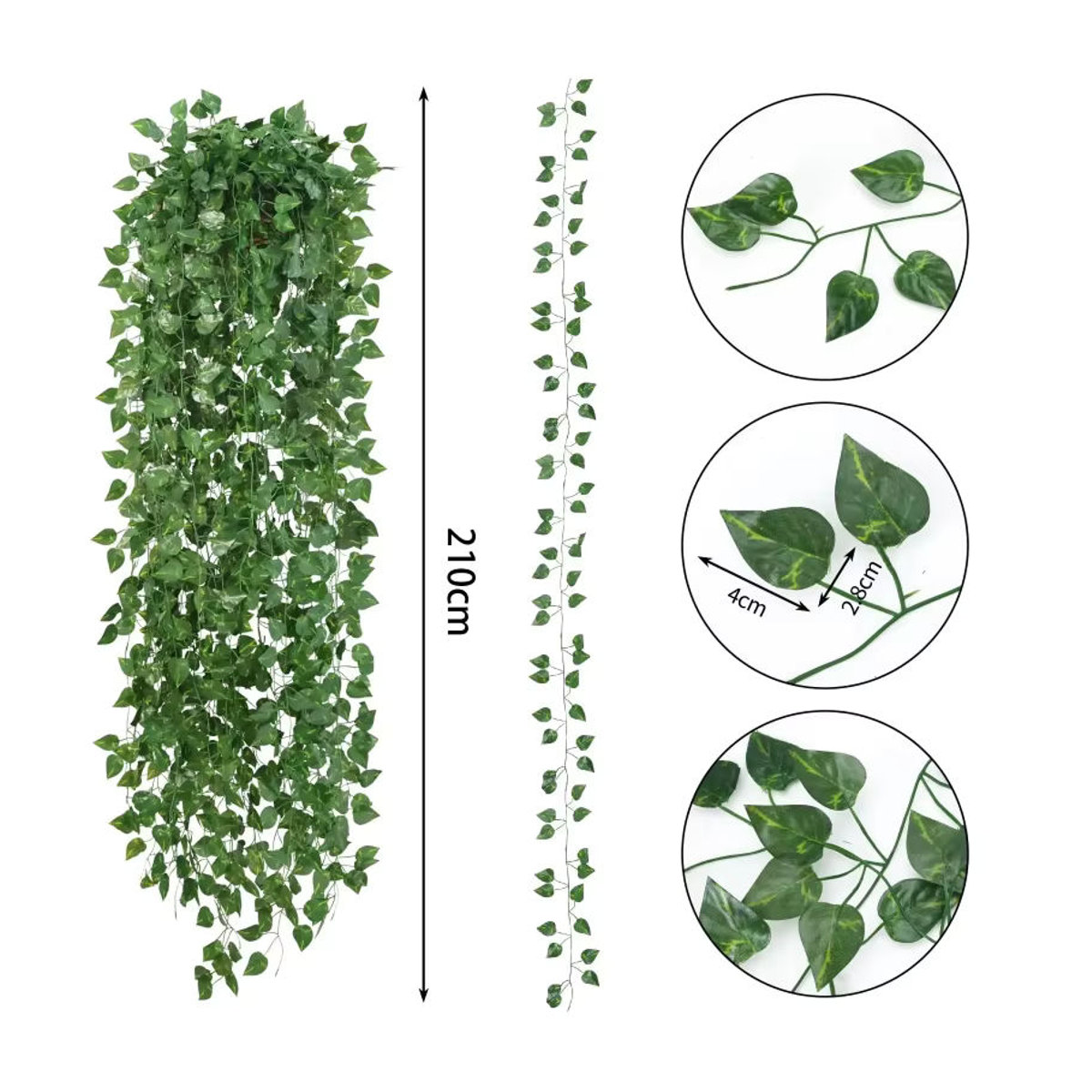 Künstliche Rattan-Ranken in Grün als hängende Dekoration für Garten und Hochzeit - Bild 3