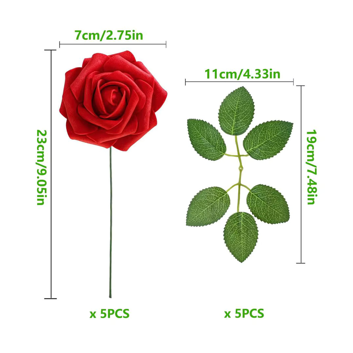 Künstliche Rose von XIAOYINMO aus PE-Schaum für Hochzeitsdeko und DIY-Projekte in Blau oder Rot - Bild 2
