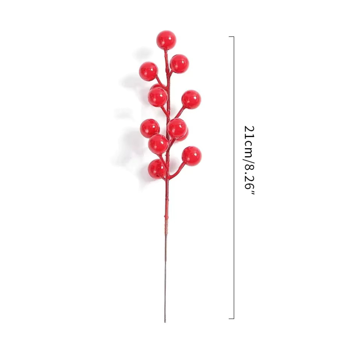 Künstliche rote Beeren-Zweige und Kirschblüten für deine Weihnachtsdekoration und Wohnkultur, 5 bis 20 Stück - Bild 5