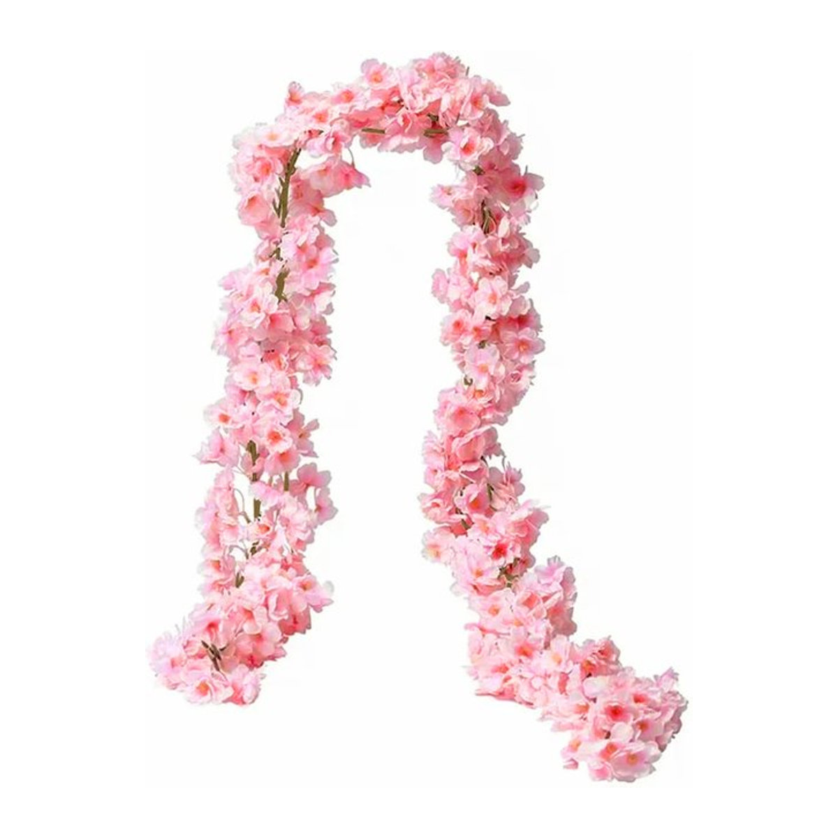 Künstliche Sakura Kirschblüten Rebe in Rosa, 180 cm hängende Seidenpflanze für Hochzeit, Garten und Dekoration - Bild 1