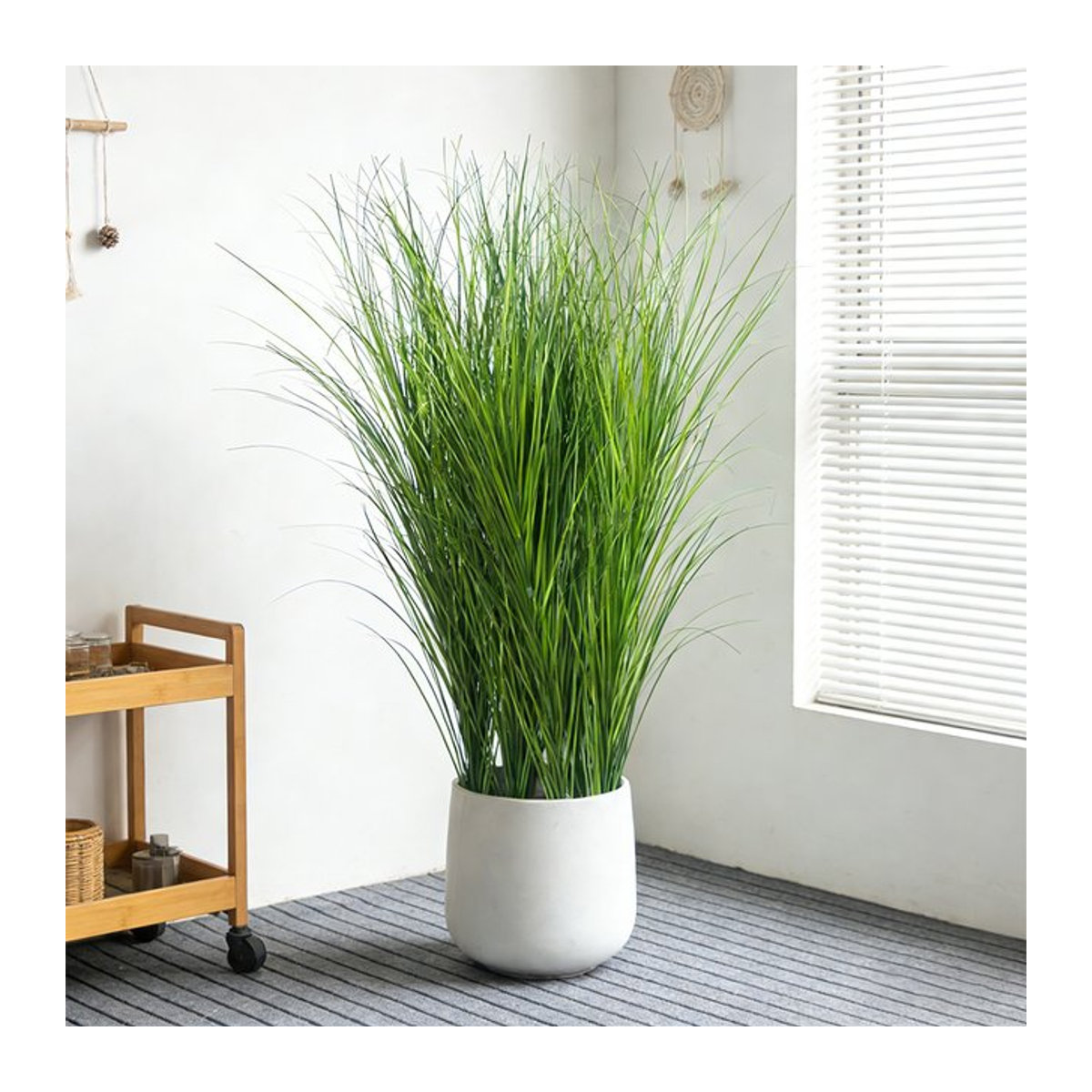 Künstliche Schilfpflanzen von Kmitang in Grün, tropisches Zwiebelgras aus Kunststoff für die Dekoration von Heim, Garten und Büro, Höhe: 50 cm - Bild 1