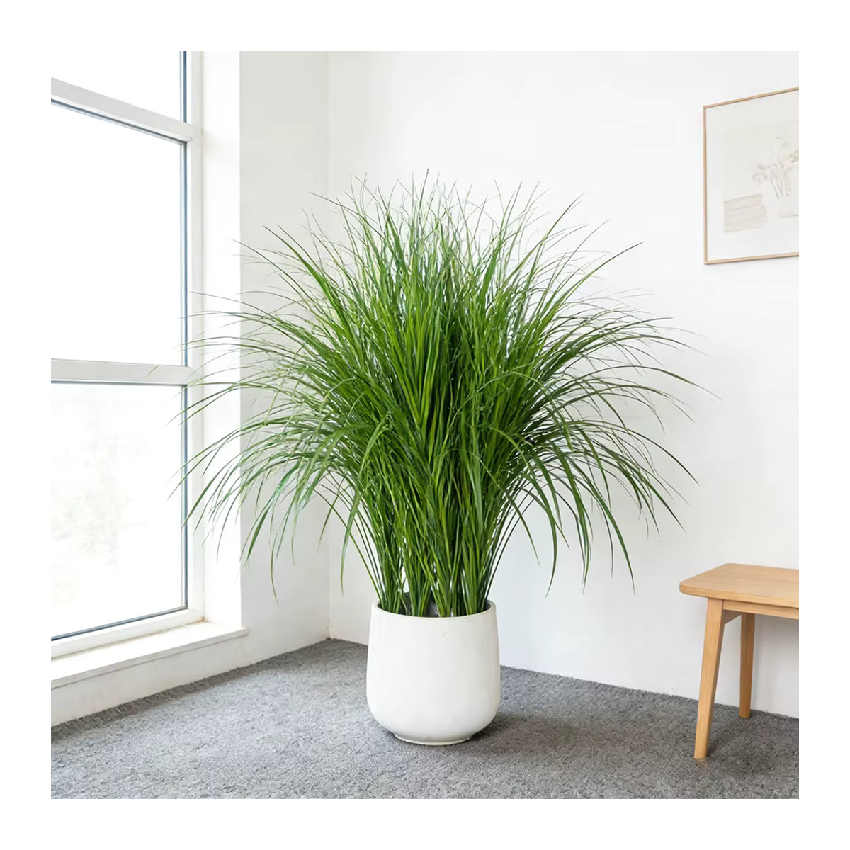 Künstliche Schilfpflanzen von Kmitang in Grün, tropisches Zwiebelgras aus Kunststoff für die Dekoration von Heim, Garten und Büro, Höhe: 50 cm - Bild 4
