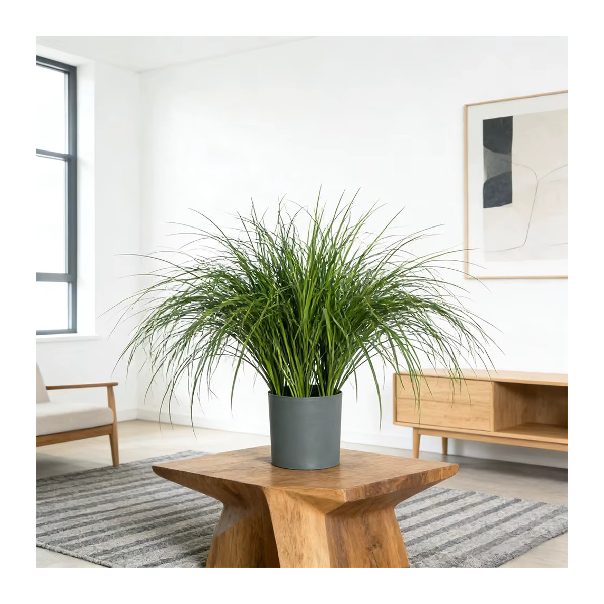 Künstliche Schilfpflanzen von Kmitang in Grün, tropisches Zwiebelgras aus Kunststoff für die Dekoration von Heim, Garten und Büro, Höhe: 50 cm - Bild 5