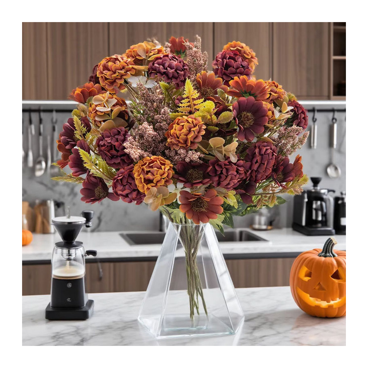 Künstliche Seiden-Gänseblümchen-Blumensträuße von smr in Lila, Rosa und Mehrfarbig zur Dekoration für Hochzeit und DIY-Projekte - Bild 2