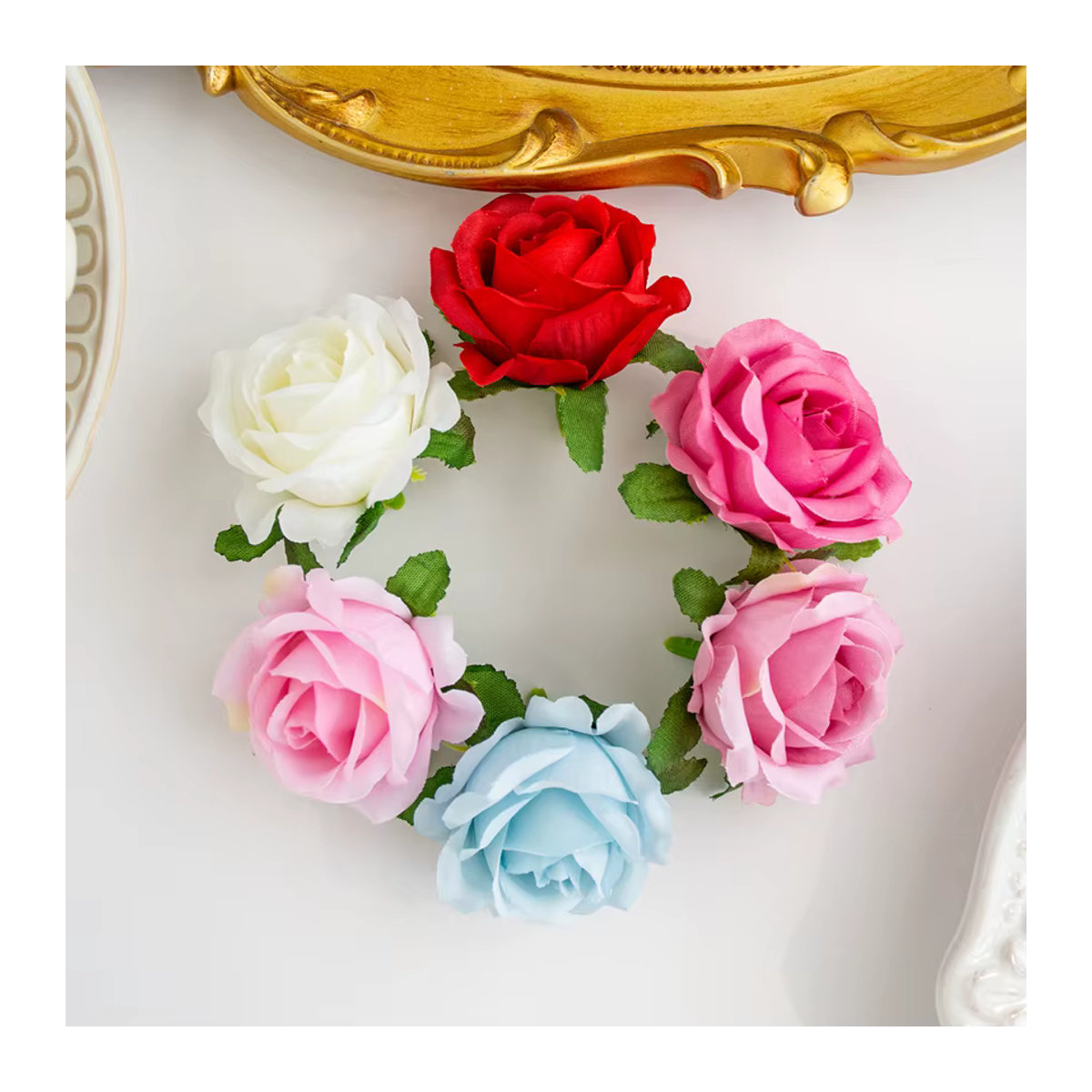 Künstliche Seidenrose als Einzelstiel in Rot oder Mehrfarbig für Hochzeiten, Garten und DIY-Dekoration - Bild 6