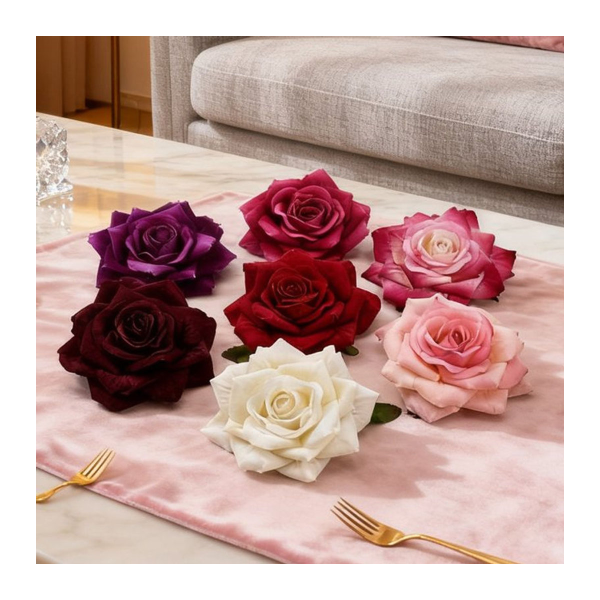 Künstliche Seidenrosen von smr in Lila und Mehrfarbig für DIY-Blumenkränze, Scrapbooking und Hochzeitsdekoration (30 Stück) - Bild 1