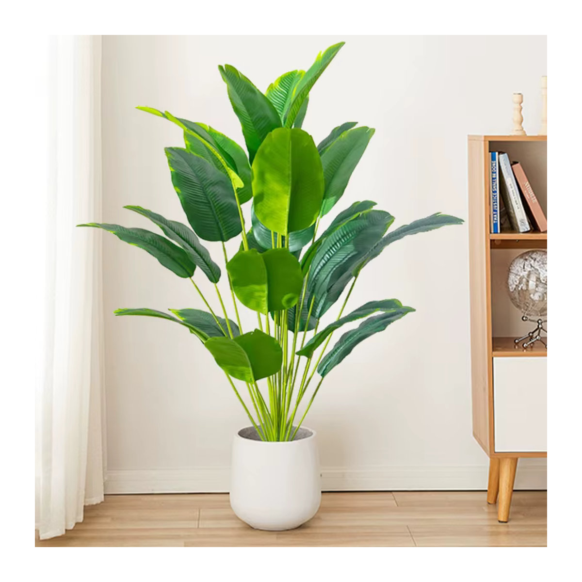Künstliche tropische Palme von Kmitang in Grün, große gefälschte Bananenpflanze und Monstera aus Kunststoff für dein Zuhause oder Garten - Bild 3