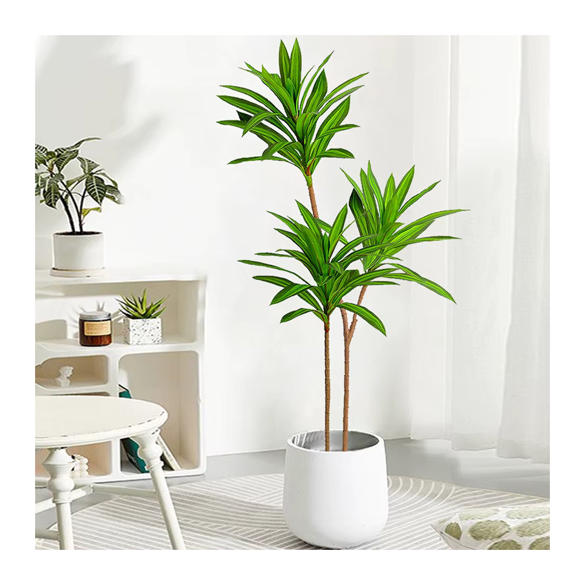 Künstliche tropische Pflanzen von Kmitang in Grün, Brasilholzblätter und Magnolienlaub für deine Dekoration, Höhe: 66 bis 98 cm - Bild 2