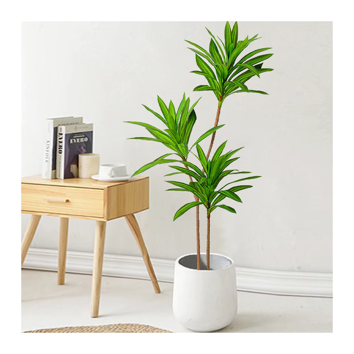 Künstliche tropische Pflanzen von Kmitang in Grün, Brasilholzblätter und Magnolienlaub für deine Dekoration, Höhe: 66 bis 98 cm - Bild 3