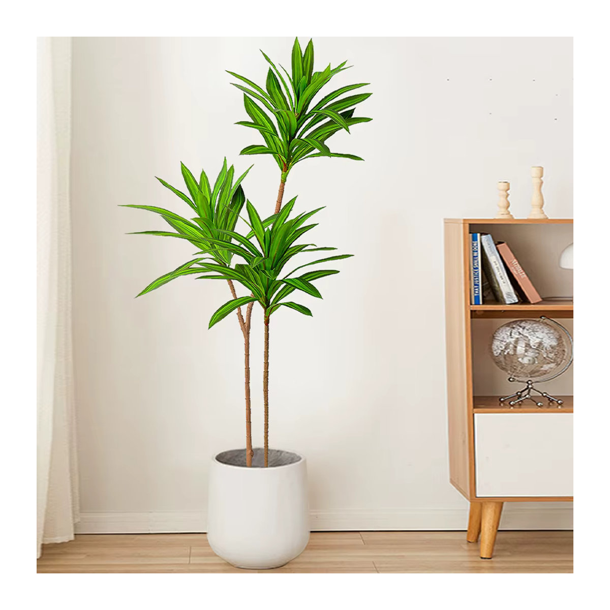 Künstliche tropische Pflanzen von Kmitang in Grün, Brasilholzblätter und Magnolienlaub für deine Dekoration, Höhe: 66 bis 98 cm - Bild 4