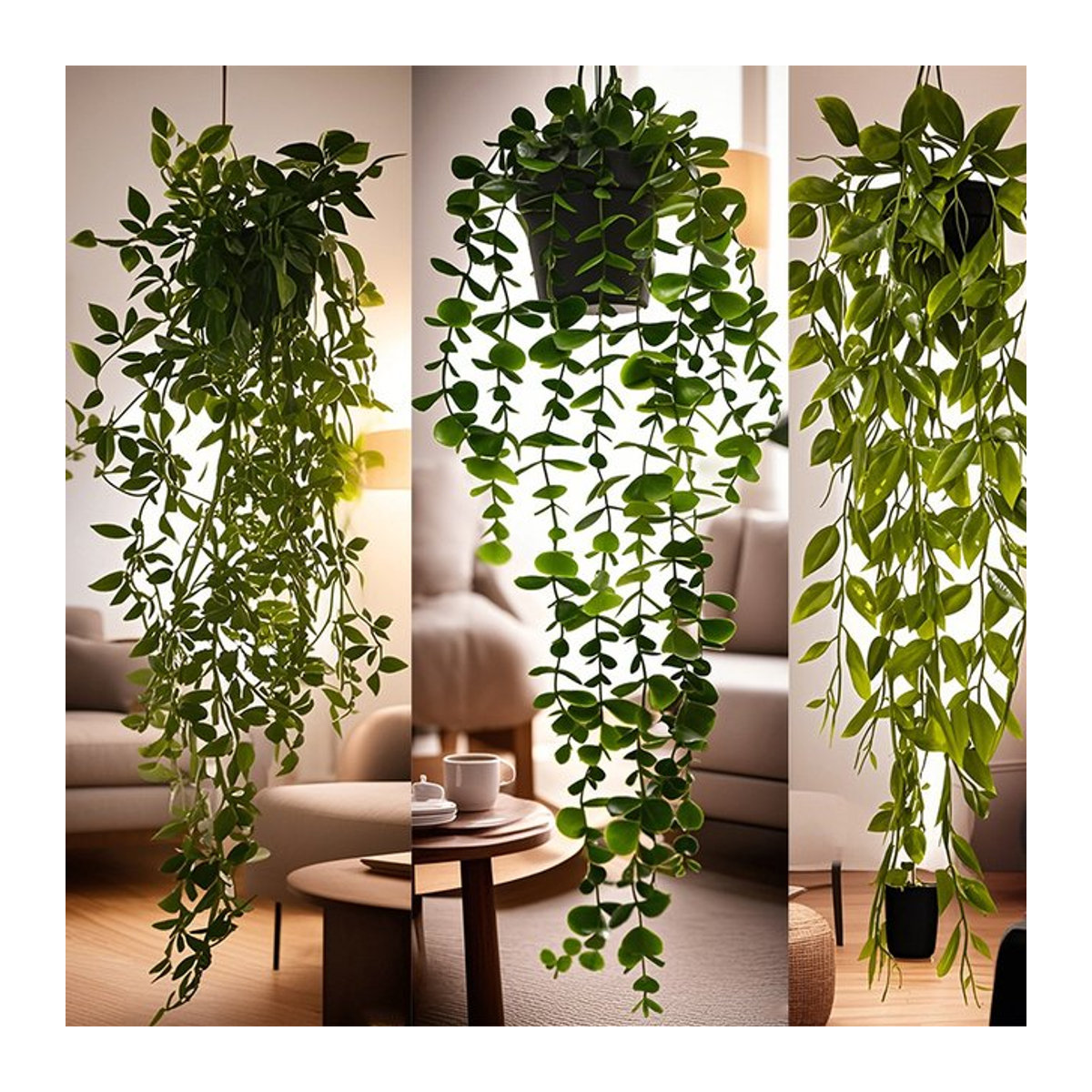 Künstliche Wanddekoration im Bohemian-Stil mit Rattan und Eukalyptus-Blättern in Grün als hängender Wandbehang - Bild 1