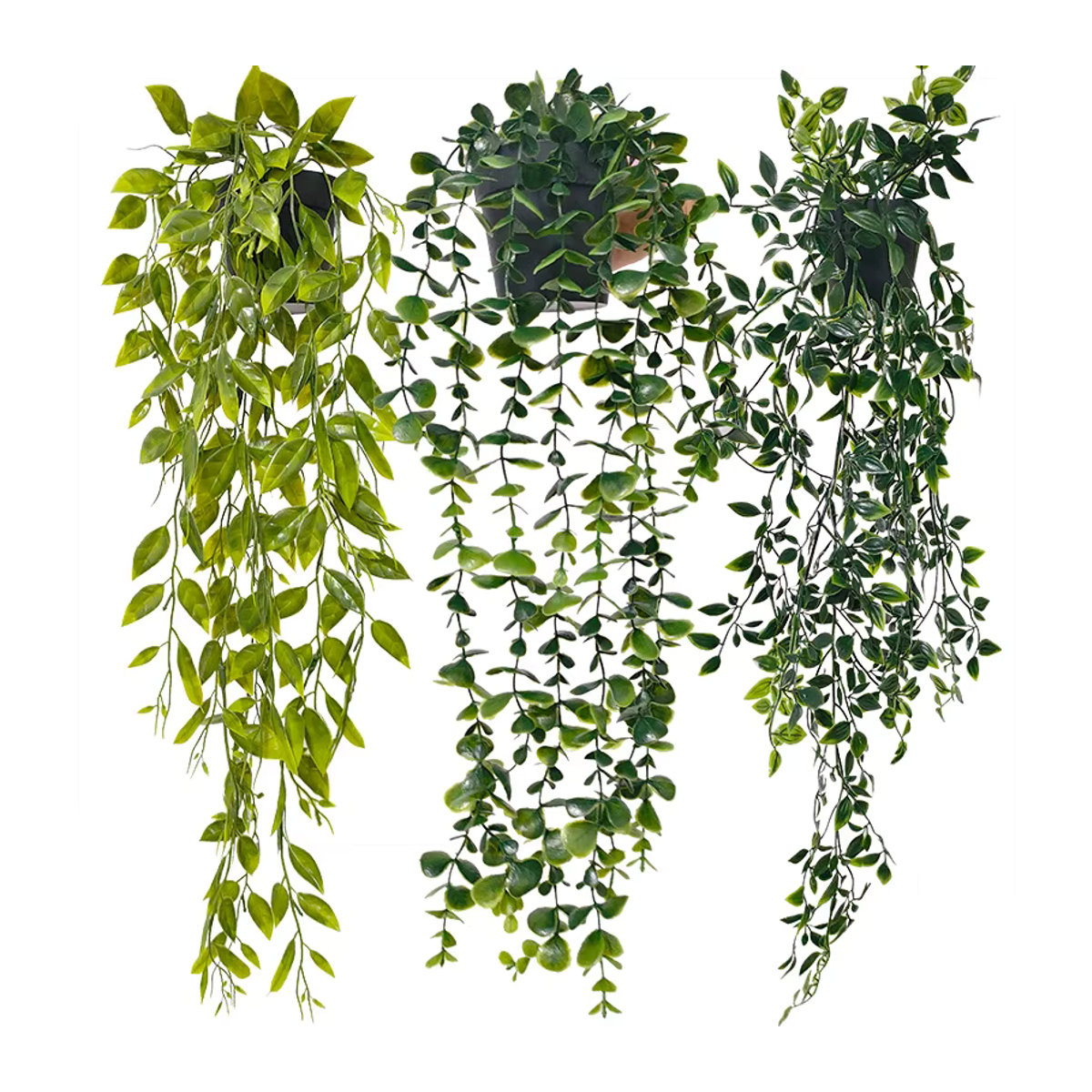 Künstliche Wanddekoration im Bohemian-Stil mit Rattan und Eukalyptus-Blättern in Grün als hängender Wandbehang - Bild 2