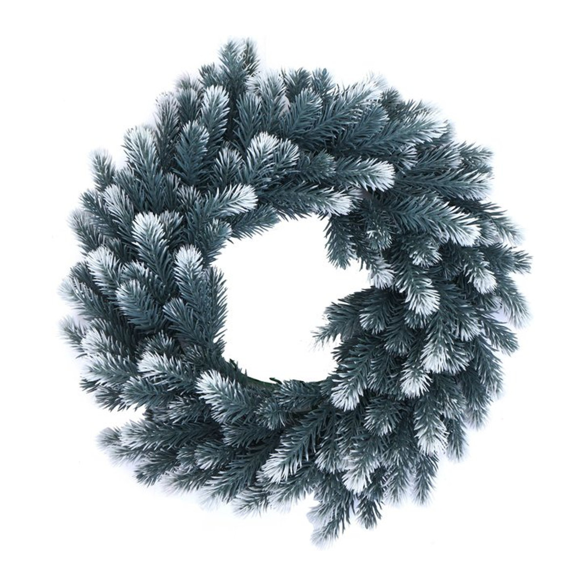 Künstlicher Adventskranz MCW aus Tanne mit Schnee, rund, Grün/Weiß, Durchmesser: 60 cm - Bild 1