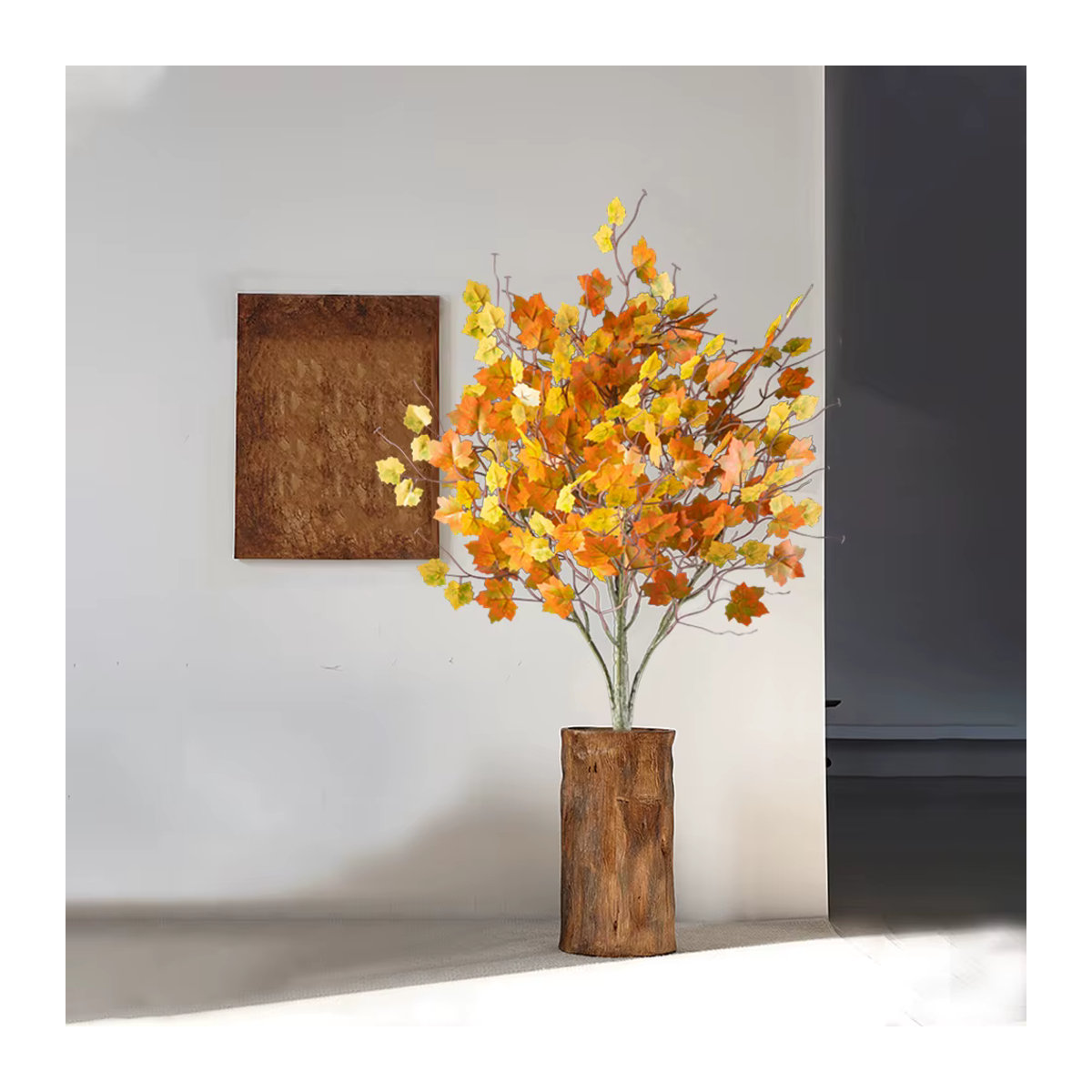 Künstlicher Ahornbaum Kmitang in Orange mit Textil-Herbstblättern für deine Dekoration, Höhe: 40-60 cm - Bild 2