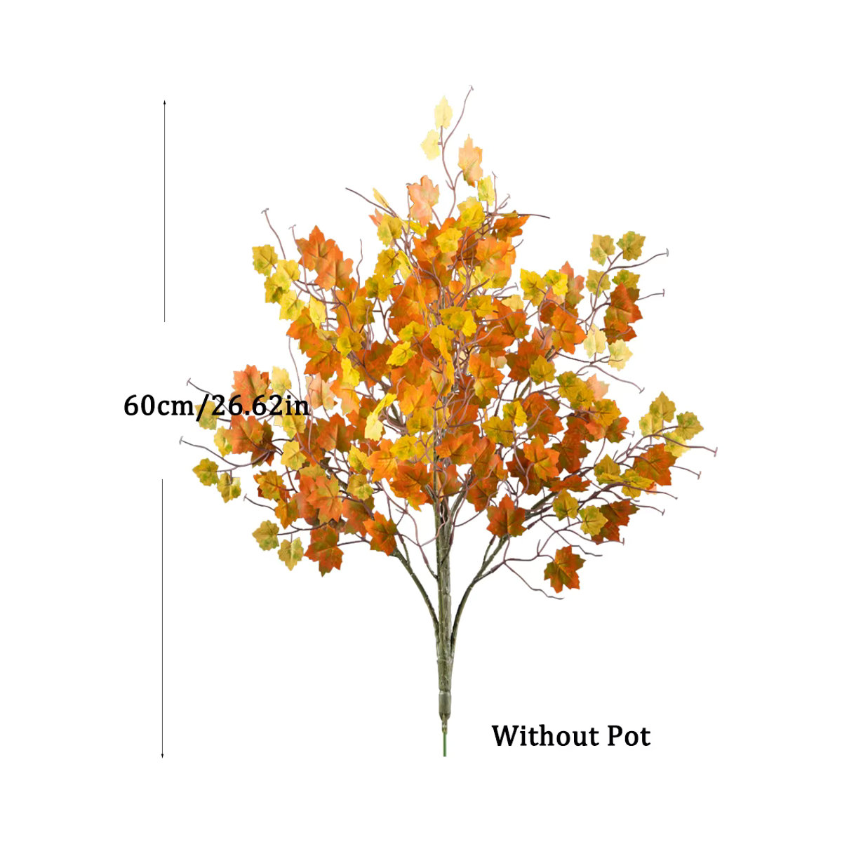 Künstlicher Ahornbaum Kmitang in Orange mit Textil-Herbstblättern für deine Dekoration, Höhe: 40-60 cm - Bild 4