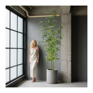 Künstlicher Bambusbaum von Kmitang in Grün, 160 cm hohe Kunstpflanze aus Kunststoff für deine Dekoration