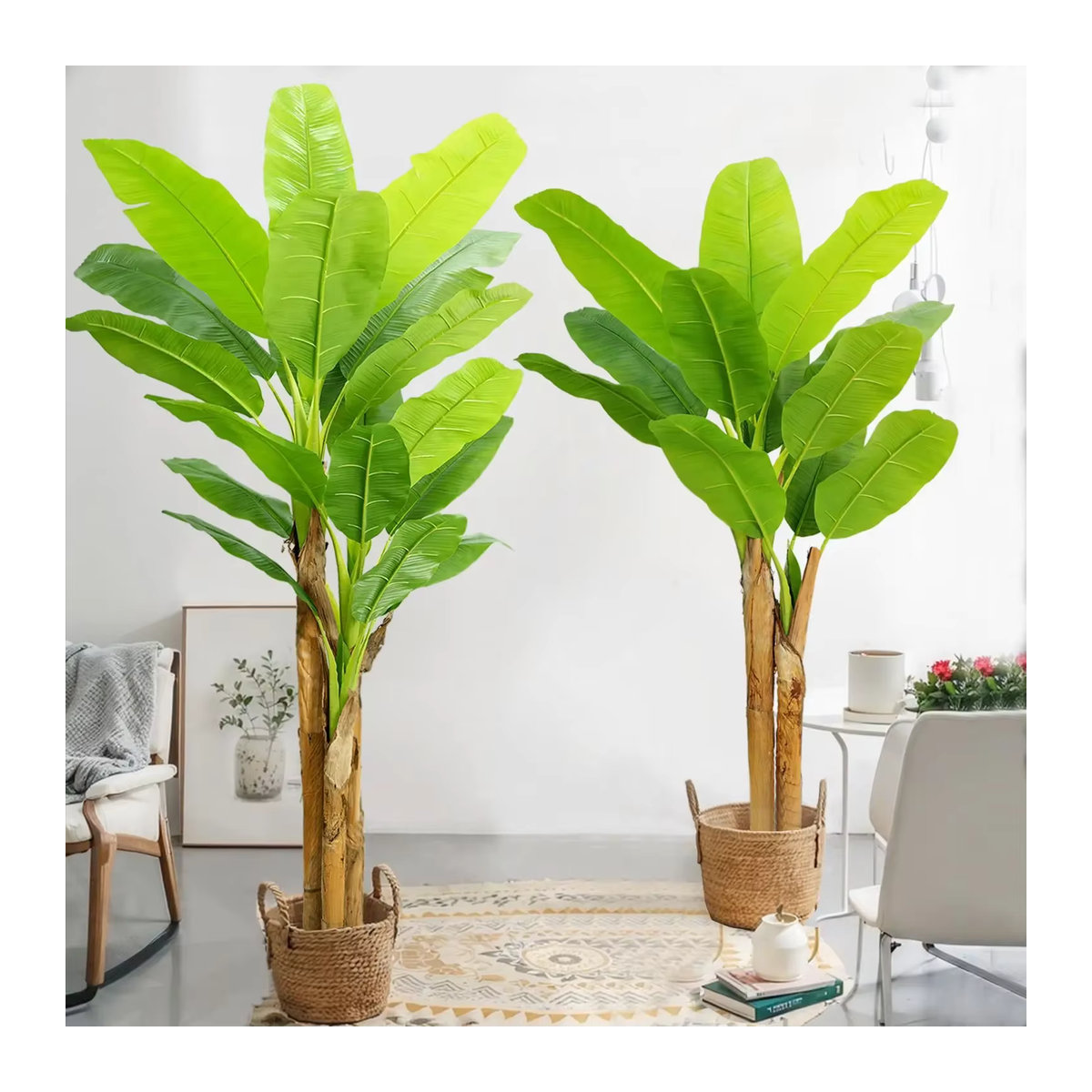 Künstlicher Bananenbaum in Grün als freistehende Kunstpflanze mit Topf, Höhe: 140 cm - Bild 4