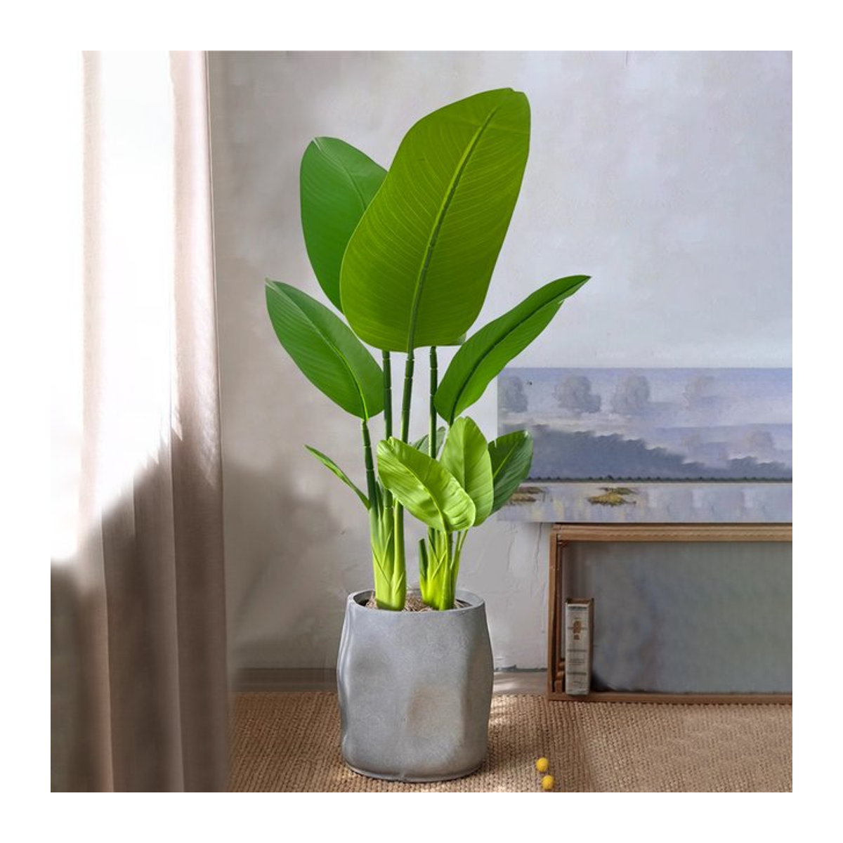 Künstlicher Bananenbaum von Kmitang in Grün, tropische Palmenpflanze aus Kunststoff für dein Zuhause oder Büro, Höhe: 37 bis 77 cm - Bild 1