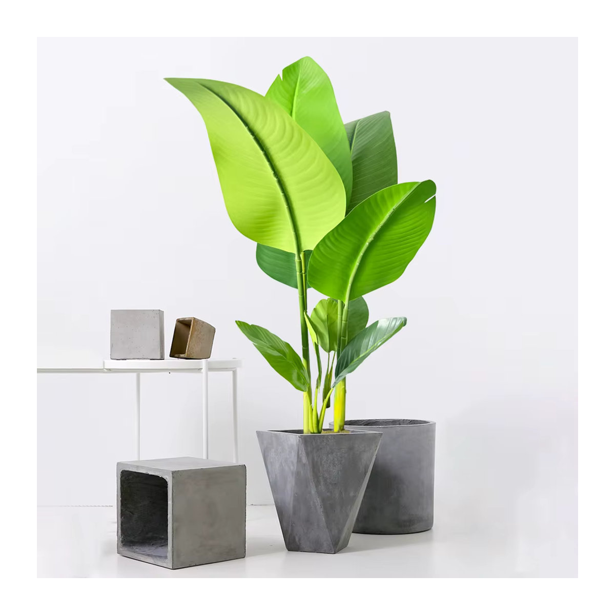 Künstlicher Bananenbaum von Kmitang in Grün, tropische Palmenpflanze aus Kunststoff für dein Zuhause oder Büro, Höhe: 37 bis 77 cm - Bild 2