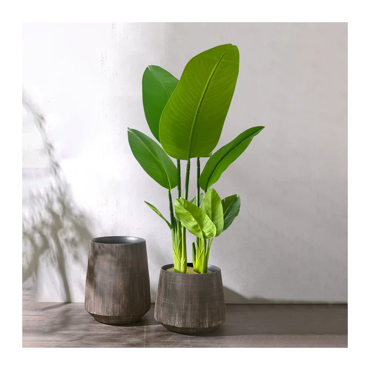 Künstlicher Bananenbaum von Kmitang in Grün, tropische Palmenpflanze aus Kunststoff für dein Zuhause oder Büro, Höhe: 37 bis 77 cm - Bild 3