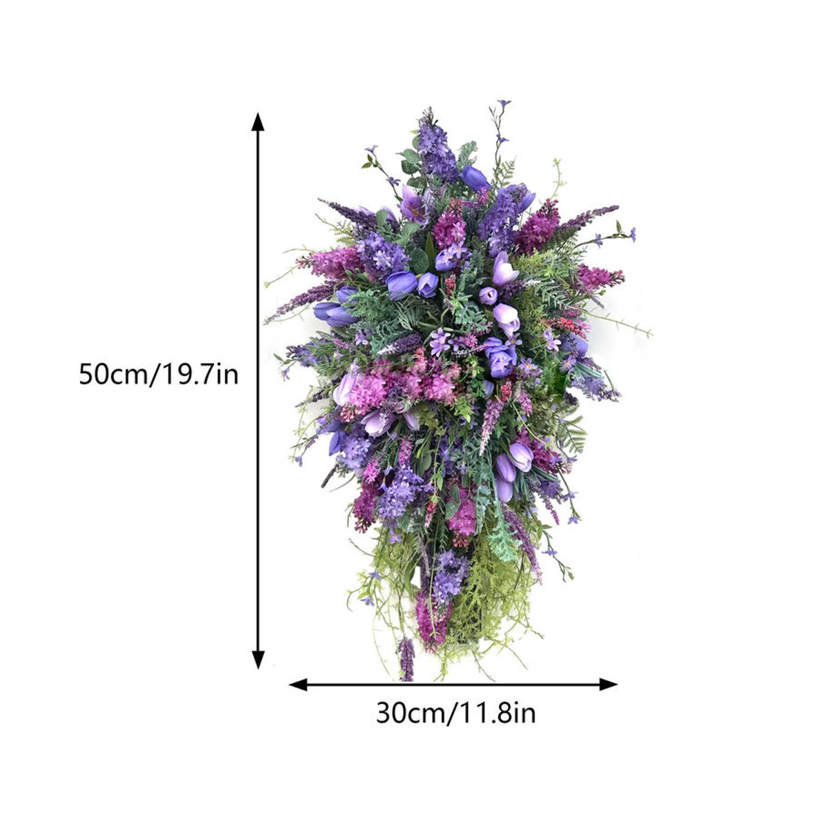 Künstlicher Blumenkranz von Tooarts mit Hortensien in Mehrfarbig für die Frühlingsdekoration - Bild 3