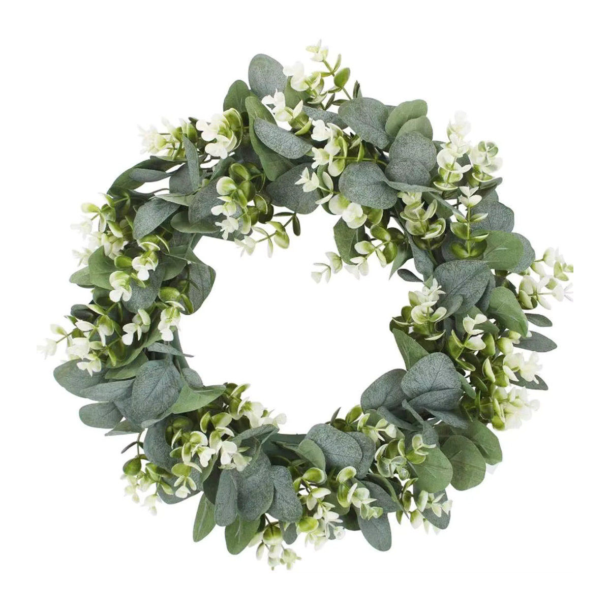Künstlicher Eukalyptus-Kranz von smr in Grün, runder floraler Dekorationskranz für Hochzeiten und Heimdekoration, Durchmesser: 30 cm - Bild 3