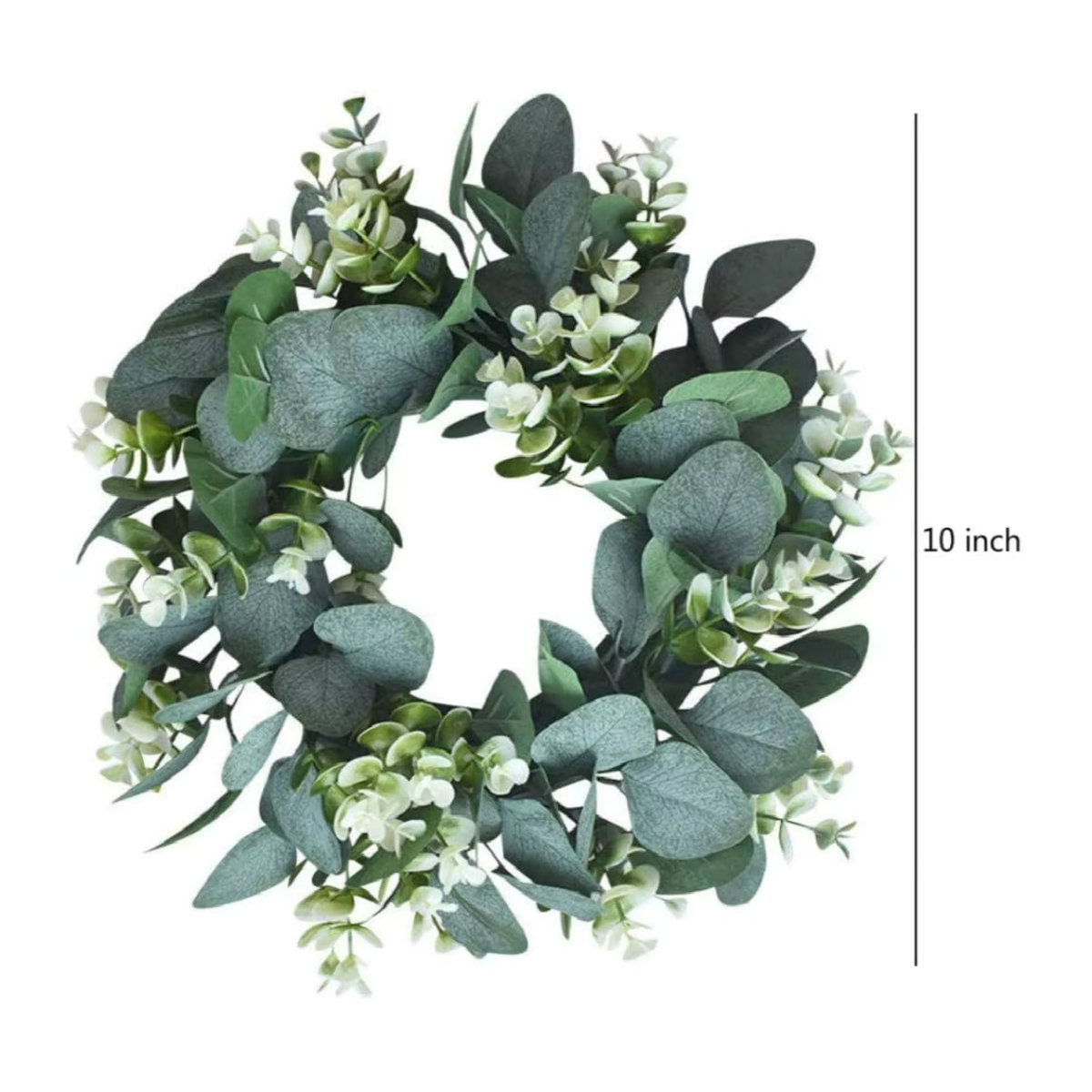 Künstlicher Eukalyptus-Kranz von smr in Grün, runder floraler Dekorationskranz für Hochzeiten und Heimdekoration, Durchmesser: 30 cm - Bild 4