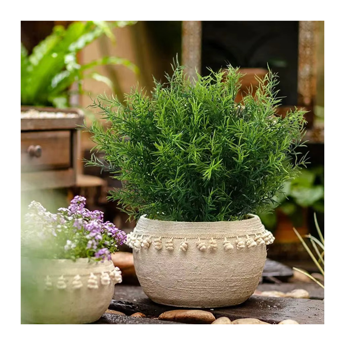 Künstlicher Eukalyptus Kranz von TTCY in Grün und Beige für Hochzeit, Weihnachten und Dekoration - Bild 2