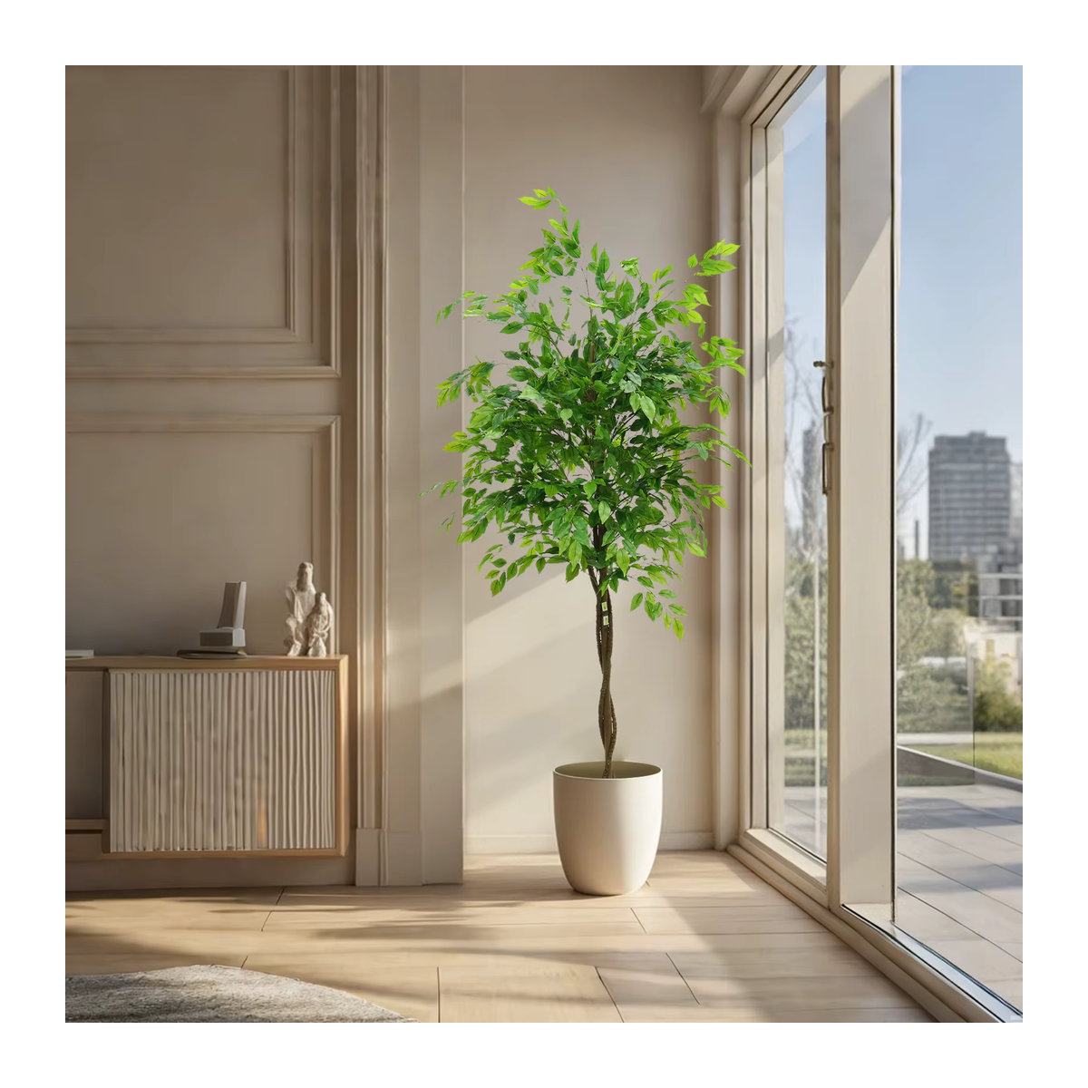 Künstlicher Ficus-Baum von HiMISS in Grün mit Pflanzgefäß, Höhe: 160 cm - Bild 4