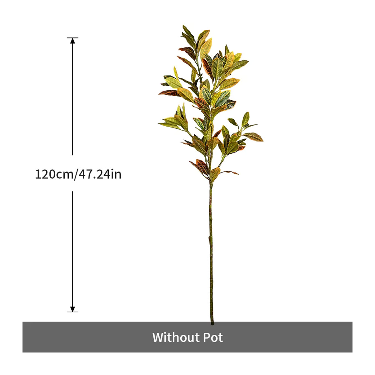 Künstlicher Ficus-Baum von Kmitang in Herbstfarben, mehrfarbige tropische Gummipflanze aus Kunststoff, Höhe: 120 cm - Bild 4