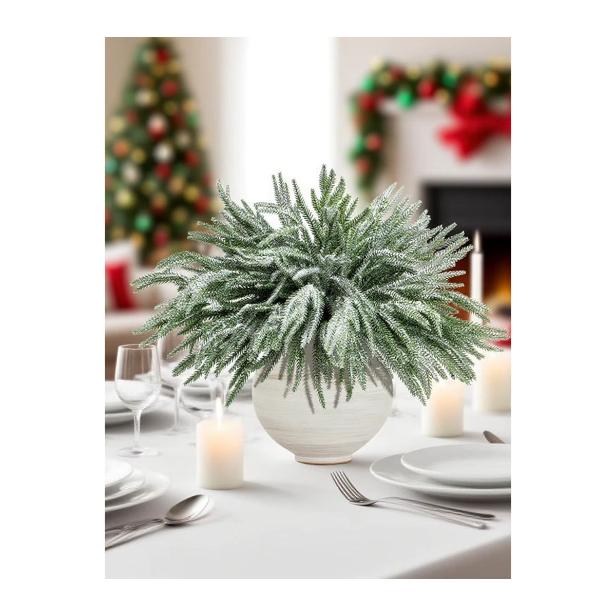 Künstlicher Kiefern-Kranz in Grün aus Kunststoff für Weihnachtsdekoration, Hochzeiten und Garten-Deko - Bild 4