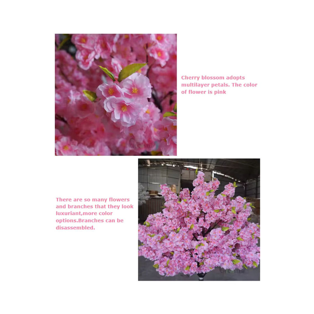 Künstlicher Kirschblütenbaum in Rosa als florale Dekoration für Hochzeit, Garten und Innenräume, Höhe: 60 cm - Bild 7
