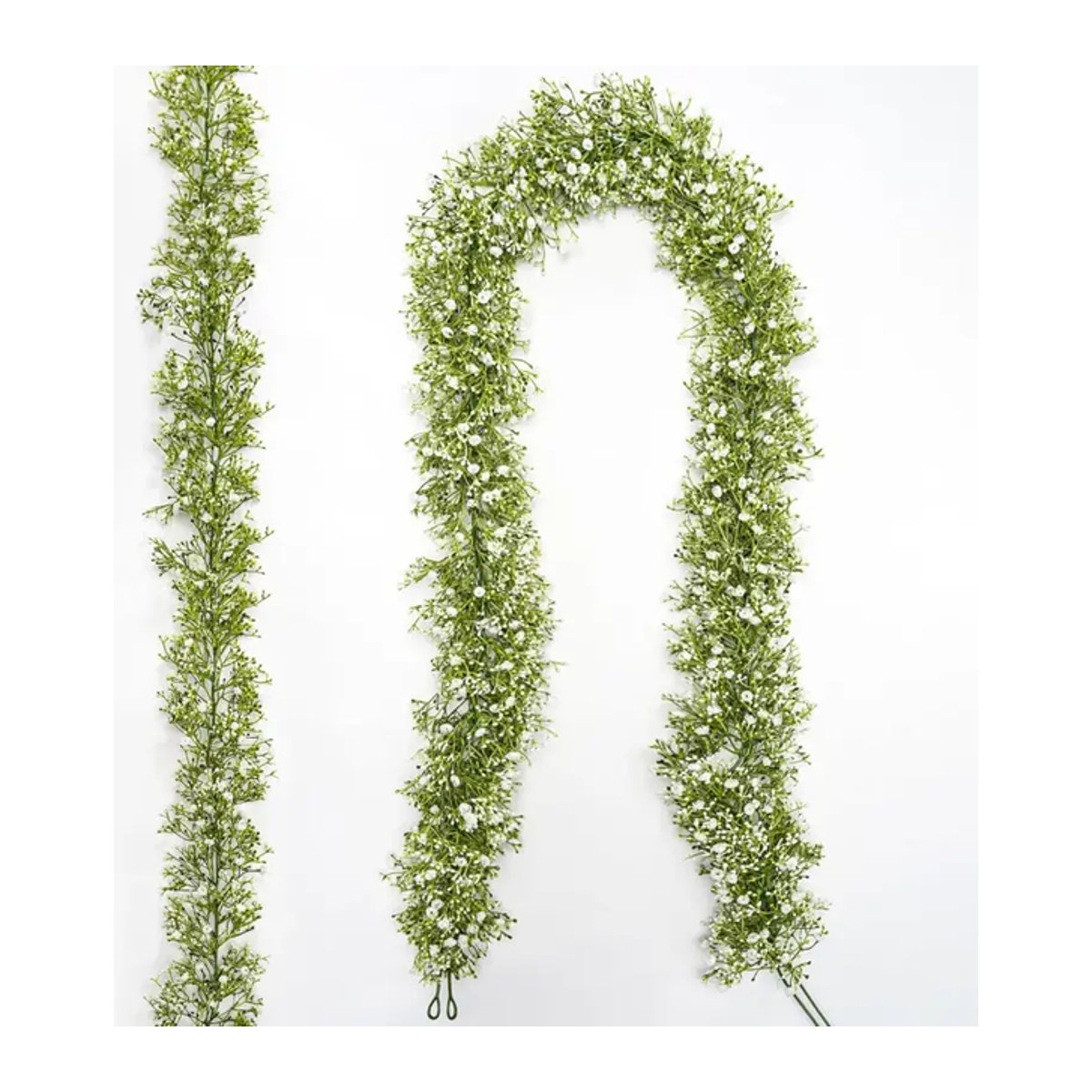 Künstlicher Primelzenkranz in Rosa und Grün als hängende Blumendekoration aus Kunststoff für Hochzeiten und festliche Anlässe - Bild 1