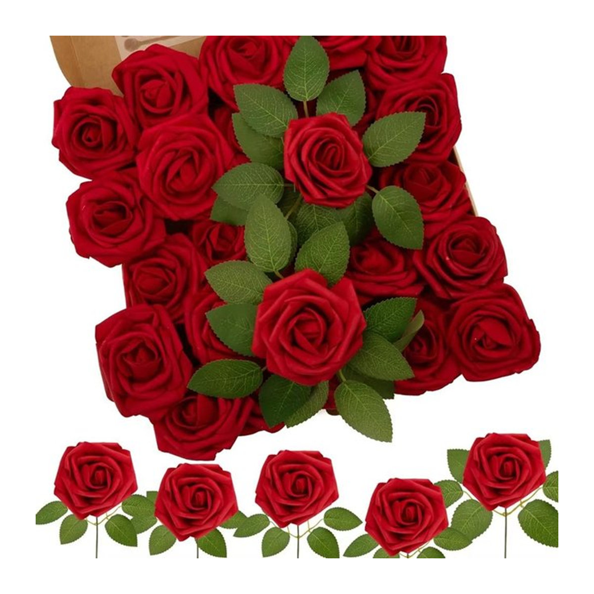 Künstlicher Rosenstrauß aus PE-Schaum in Blau oder Rot für Hochzeiten und Garten-Dekoration - Bild 1