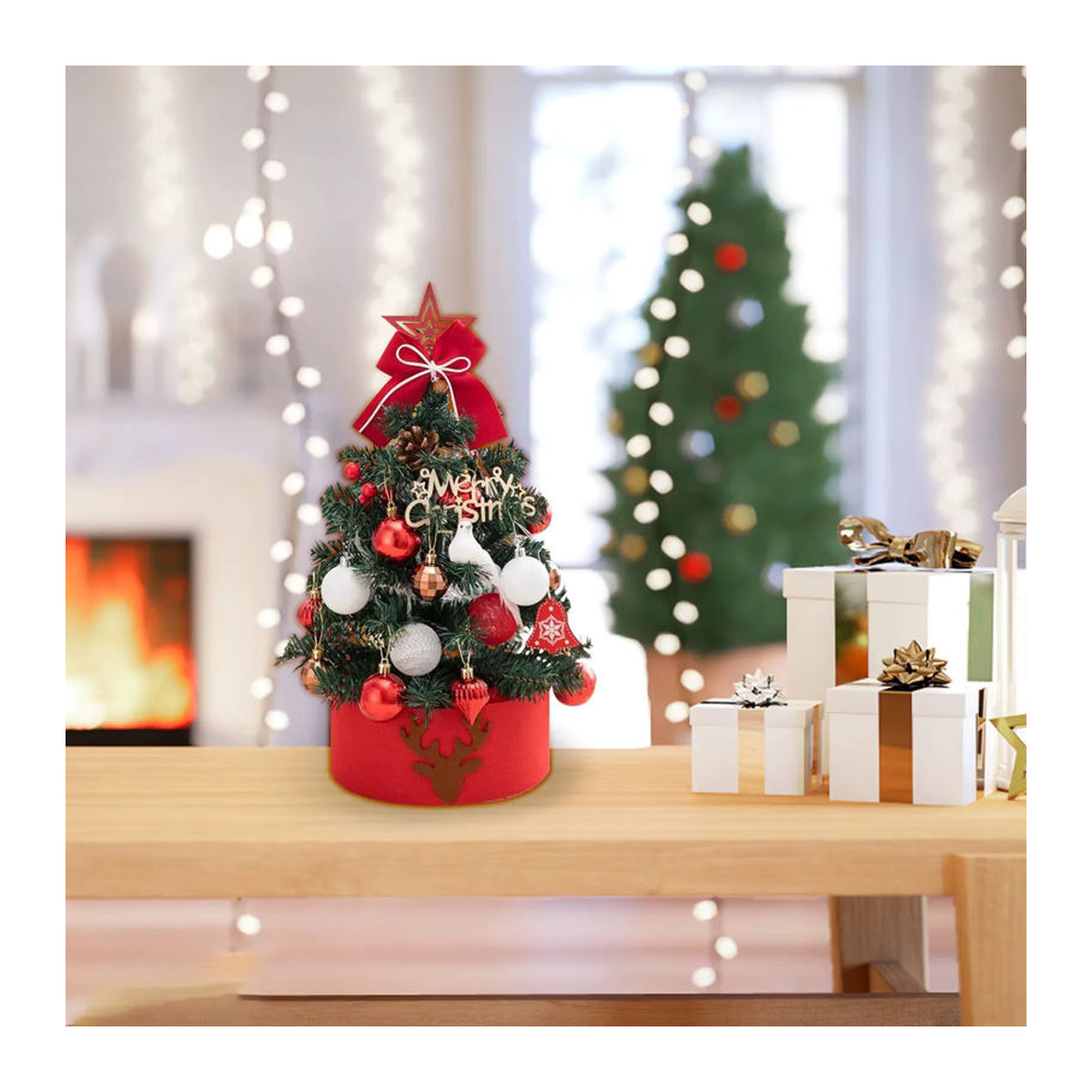 Künstlicher Weihnachtsbaum als Dekoration für Zuhause und Kinder, Farben: Silber und Grün, Höhe: 20 cm, 45 cm oder 60 cm - Bild 3