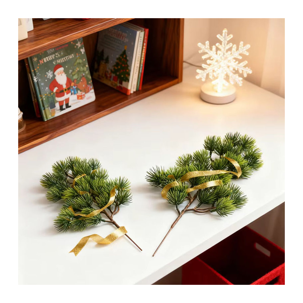 Künstlicher Weihnachtskranz aus Kiefer und Olive in Grün für deine Dekoration bei Hochzeit oder Weihnachten - Bild 4