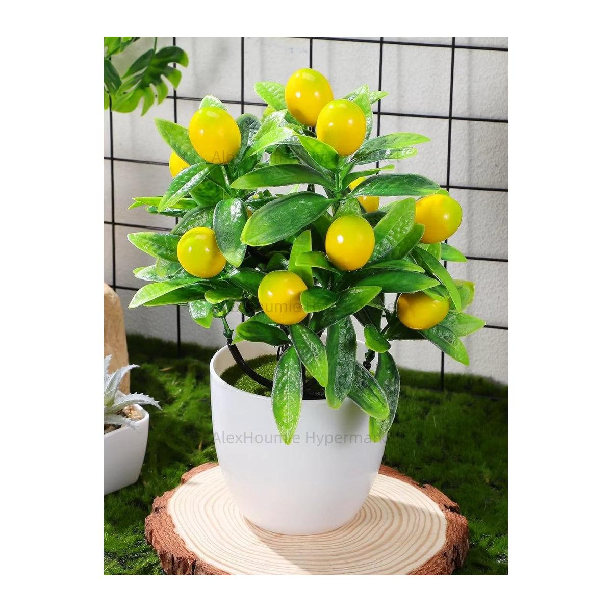 Künstlicher Zitronenbaum als Bonsai im Topf, dekorative künstliche Zitronenpflanze in Gelb und Grün für dein Zuhause oder das Büro - Bild 6