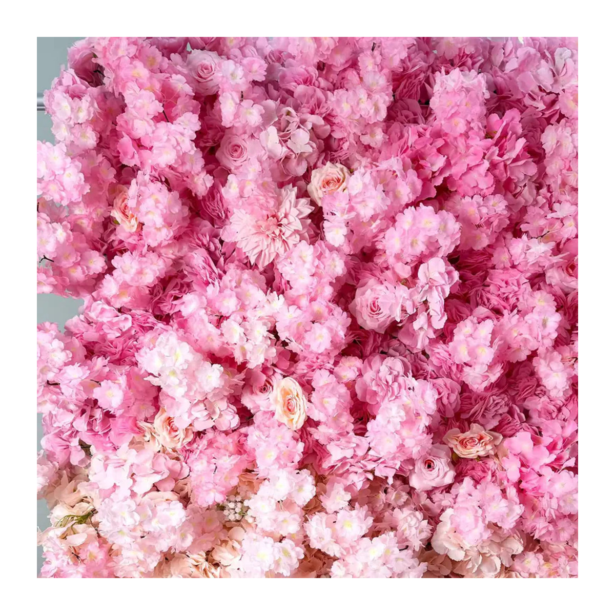 Künstliches Blumen-Wandpaneel mit 3D-Seidenrosen in Rosa für Hochzeit und Heimdekoration - Bild 2
