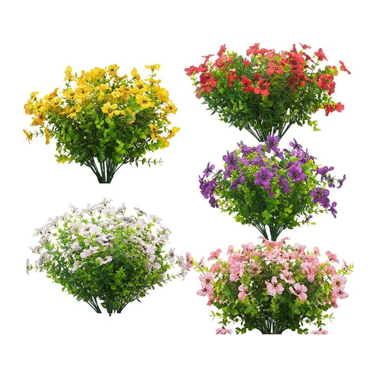 Künstliches Blumenbouquet von smr mit Kirschblüten und Gänseblümchen in Lila und Mehrfarbig für Dekorationen bei Hochzeiten oder Weihnachten - Bild 1