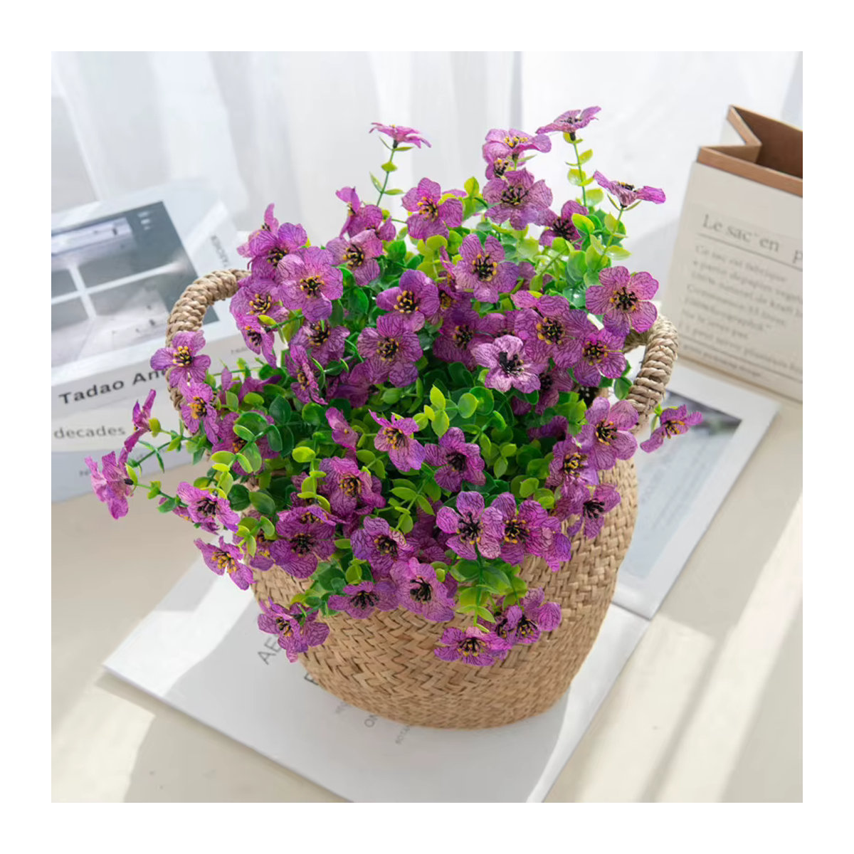 Künstliches Blumenbouquet von smr mit Kirschblüten und Gänseblümchen in Lila und Mehrfarbig für Dekorationen bei Hochzeiten oder Weihnachten - Bild 2