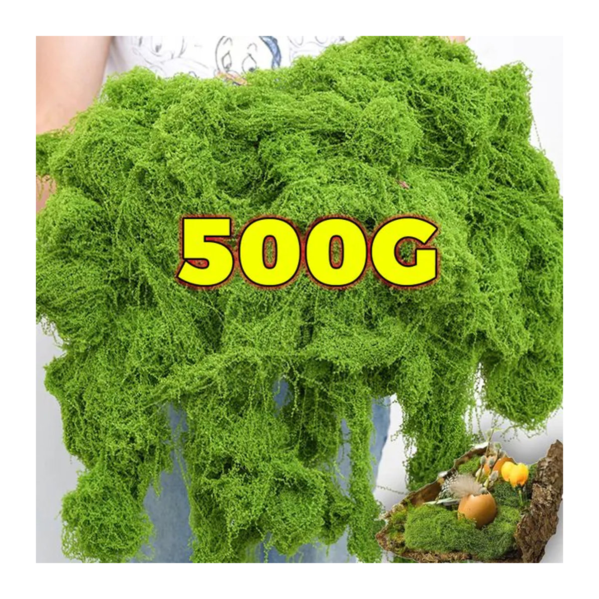 Künstliches grünes Moos für DIY-Handwerk und Garten-Dekoration, 30 g - Bild 1