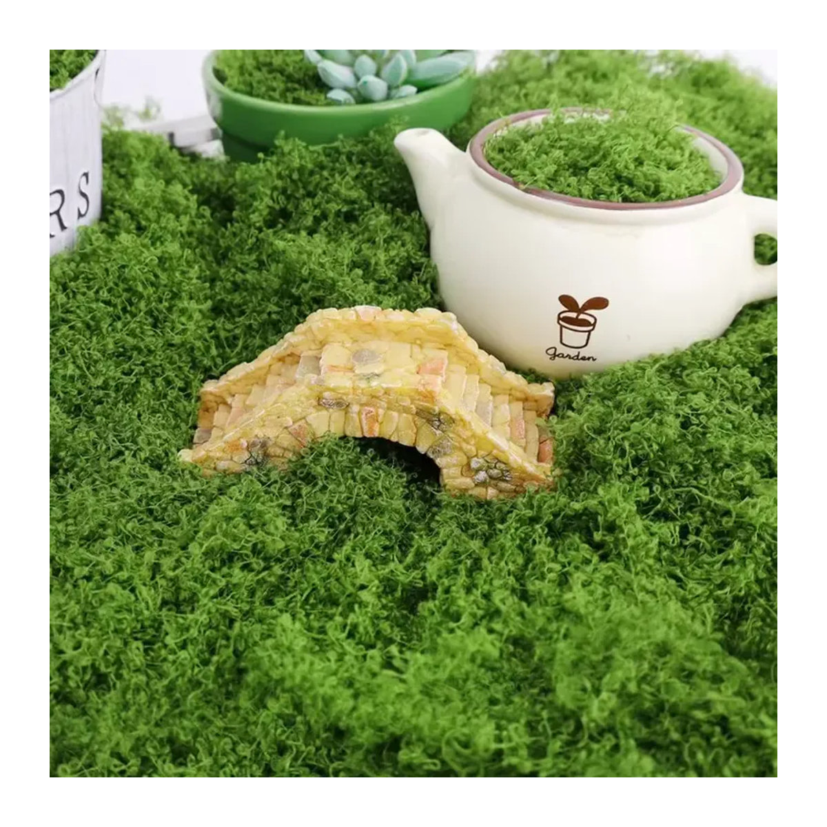 Künstliches grünes Moos für DIY-Handwerk und Garten-Dekoration, 30 g - Bild 2