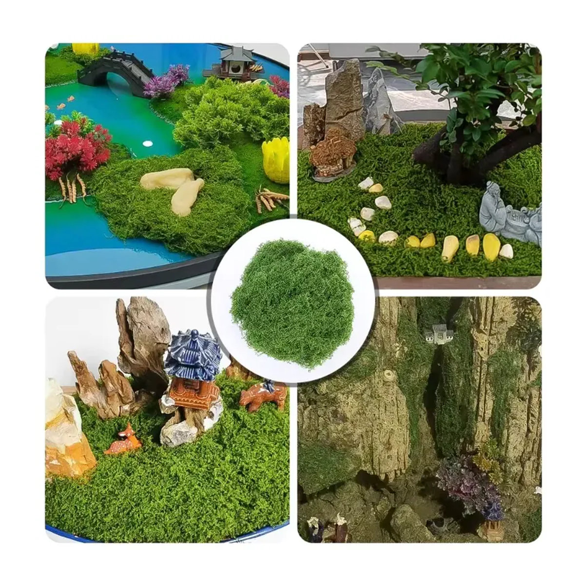 Künstliches grünes Moos für DIY-Handwerk und Garten-Dekoration, 30 g - Bild 5