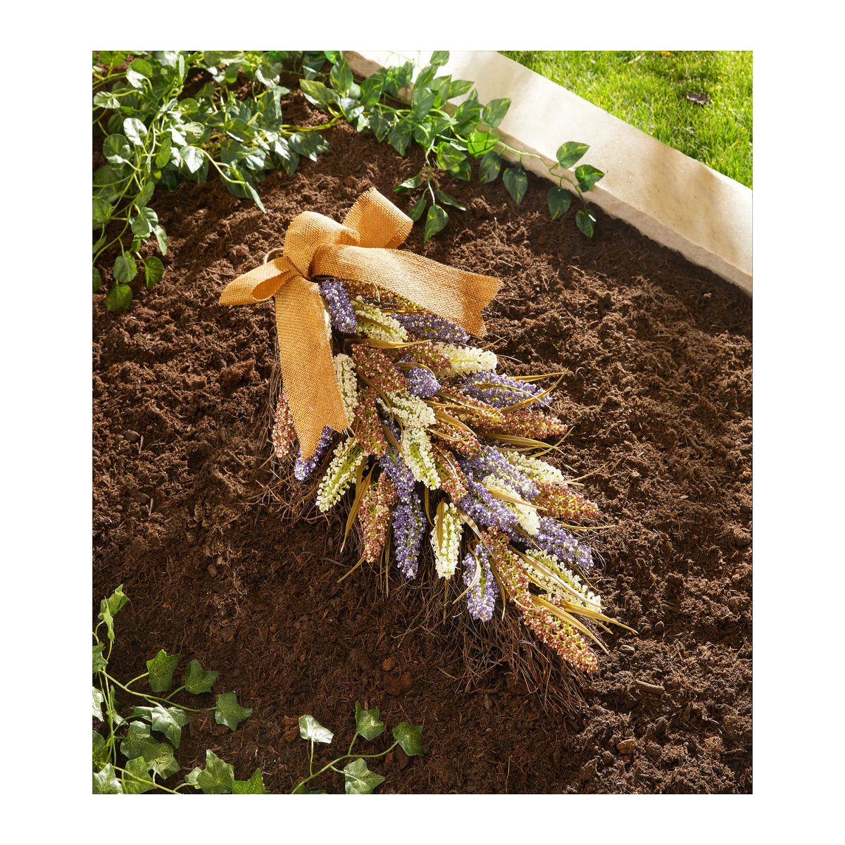 Künstliches Heidekraut-Gesteck von viva domo in Mehrfarbig, hängendes Herbst-Arrangement im Landhausstil - Bild 3
